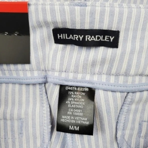Hilary Radley Light Blue Striped Bermudas Shorts - Picture 7 of 8